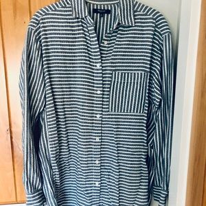 Madewell lightweight striped button down tunic top